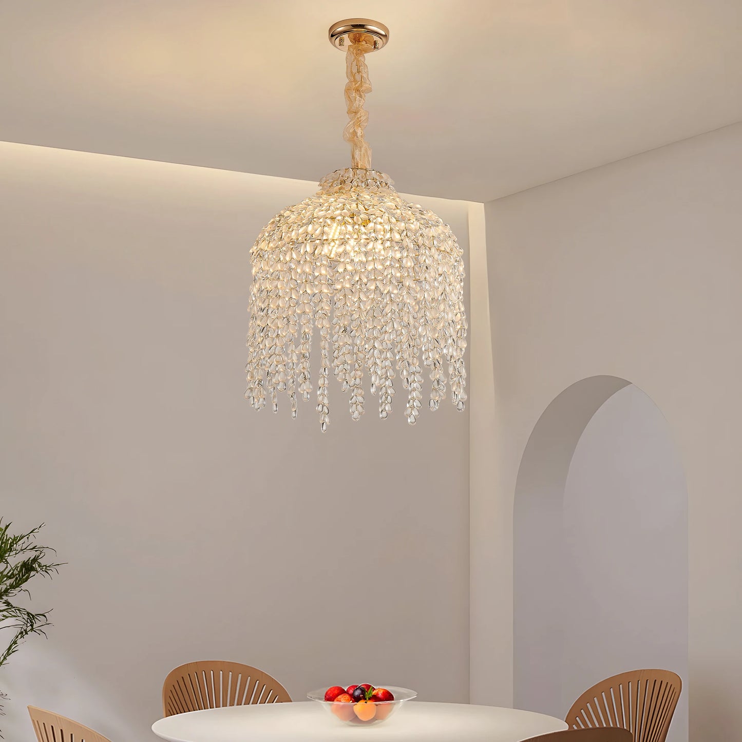 ARLGSITE 5 Light Crystal Pendant Chandelier Waterfall