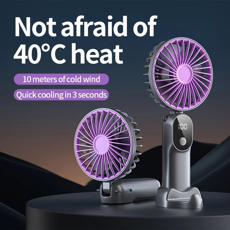 JPNPL Mini Portable USB Fan 6 Speeds 3 In 1 Digital Display