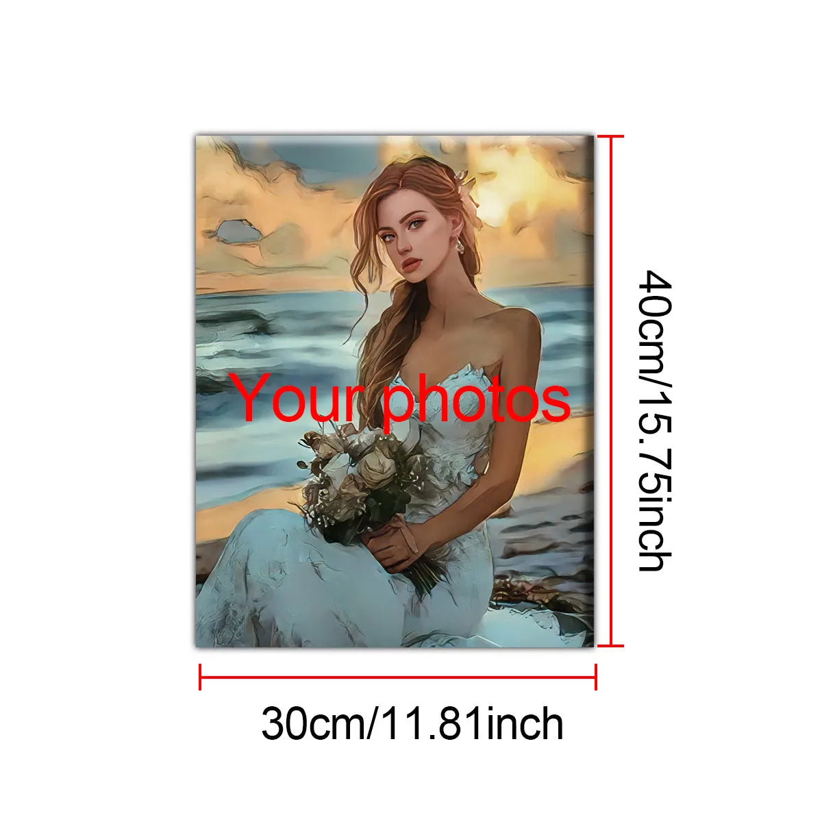 1Pcs Custom photo frame canvas painting /Transform Your Photo into Wall Art! Wood Framed Canvas Print - Personalized Home Decor