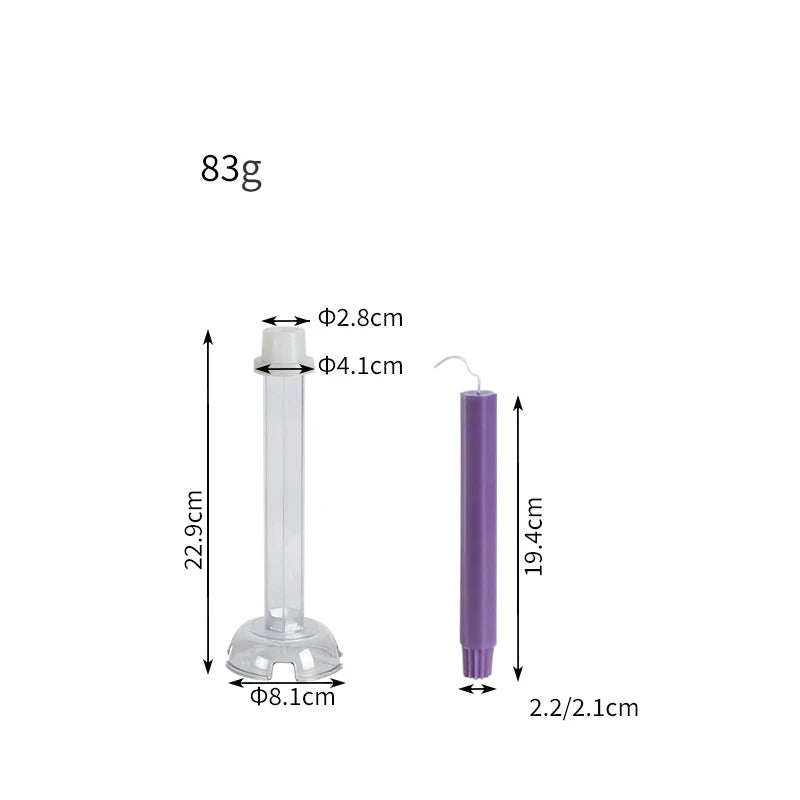 Hexagon Stripe Pole Acrylic Candle Mold Pointed Long Rod Making Set Geometry Candlestick Plastic Mould Home Party Art Decor Gift