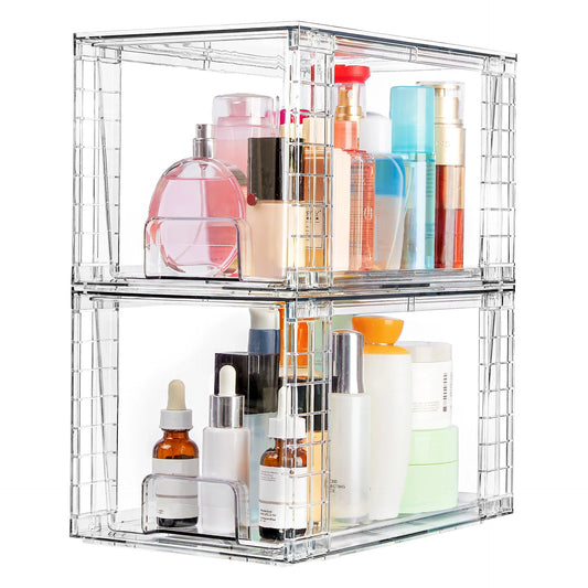 Acrylic Kitchen Cabinets Pantry Undersink Organizers and Storage Large Stackable Storage Drawers Plastic Bins Bathroom Closet