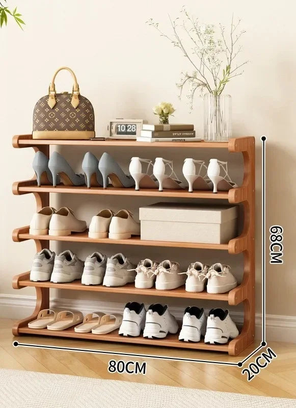 Simple shoe rack for household use, wooden storage at the entrance, multi-layer dormitory storage at the entrance, storage rack