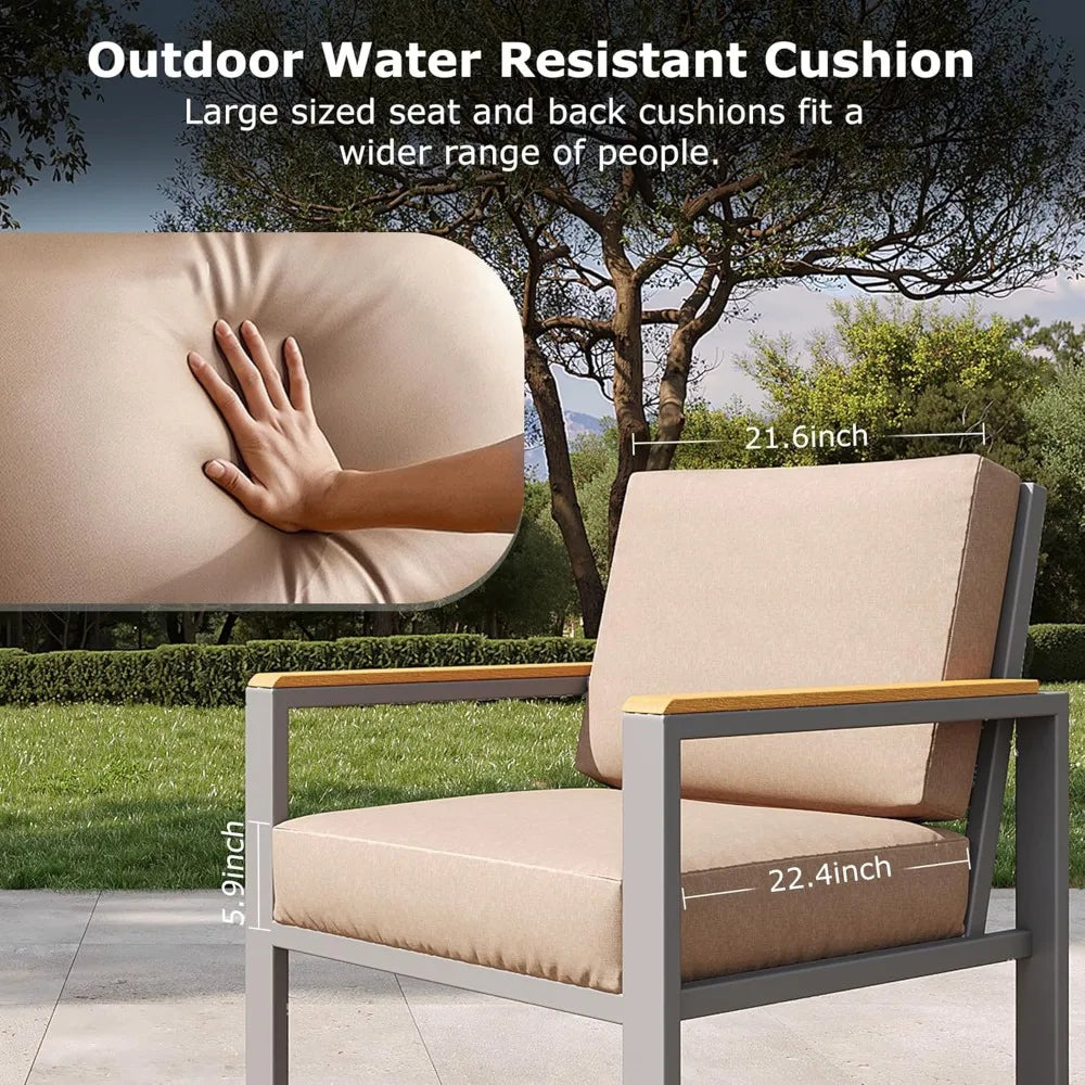 HUANZHUANG Outdoor Patio Set With Premium Fire Pit Table
