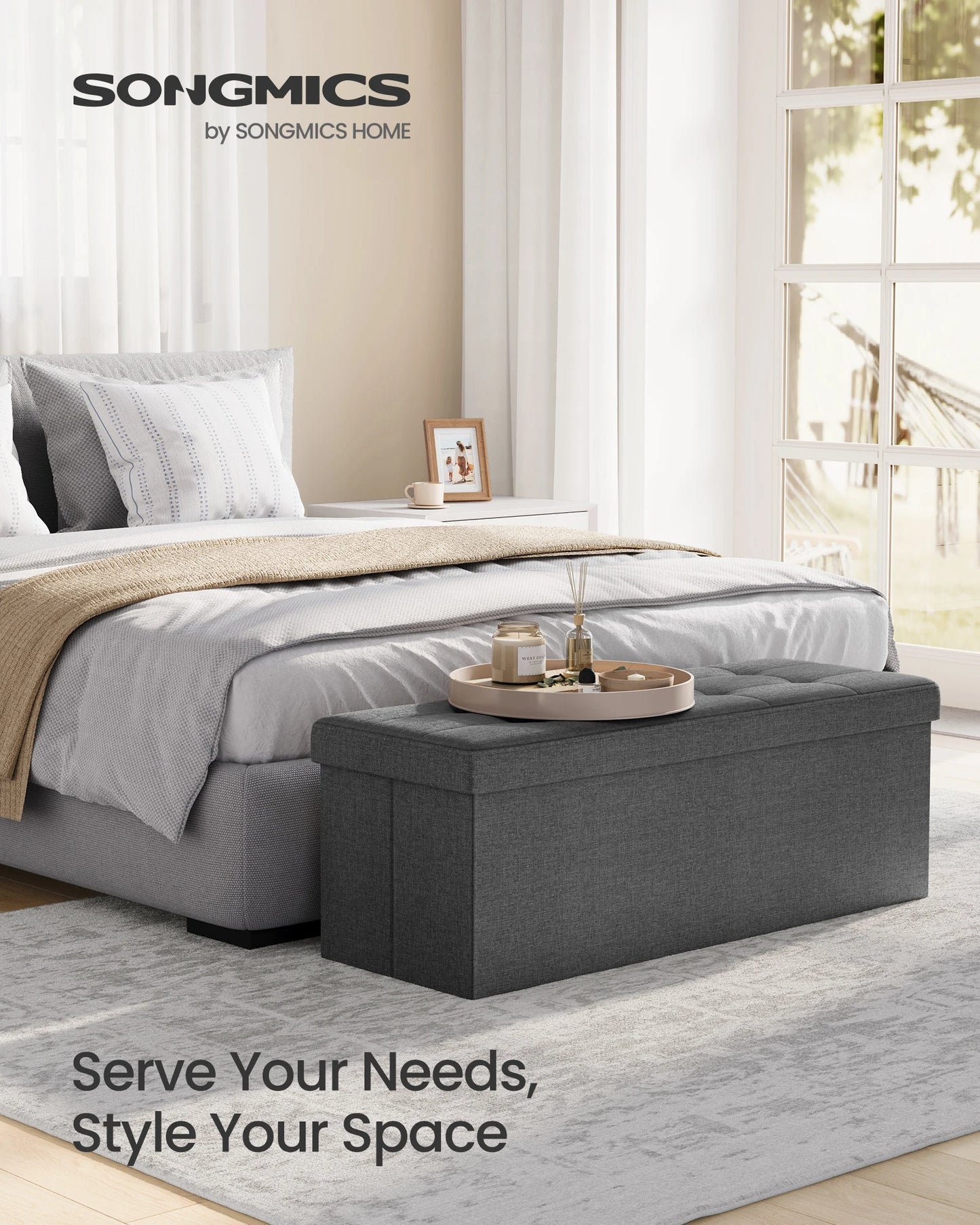 Mazie Collection Folding Storage Ottoman Bench by Songmics
