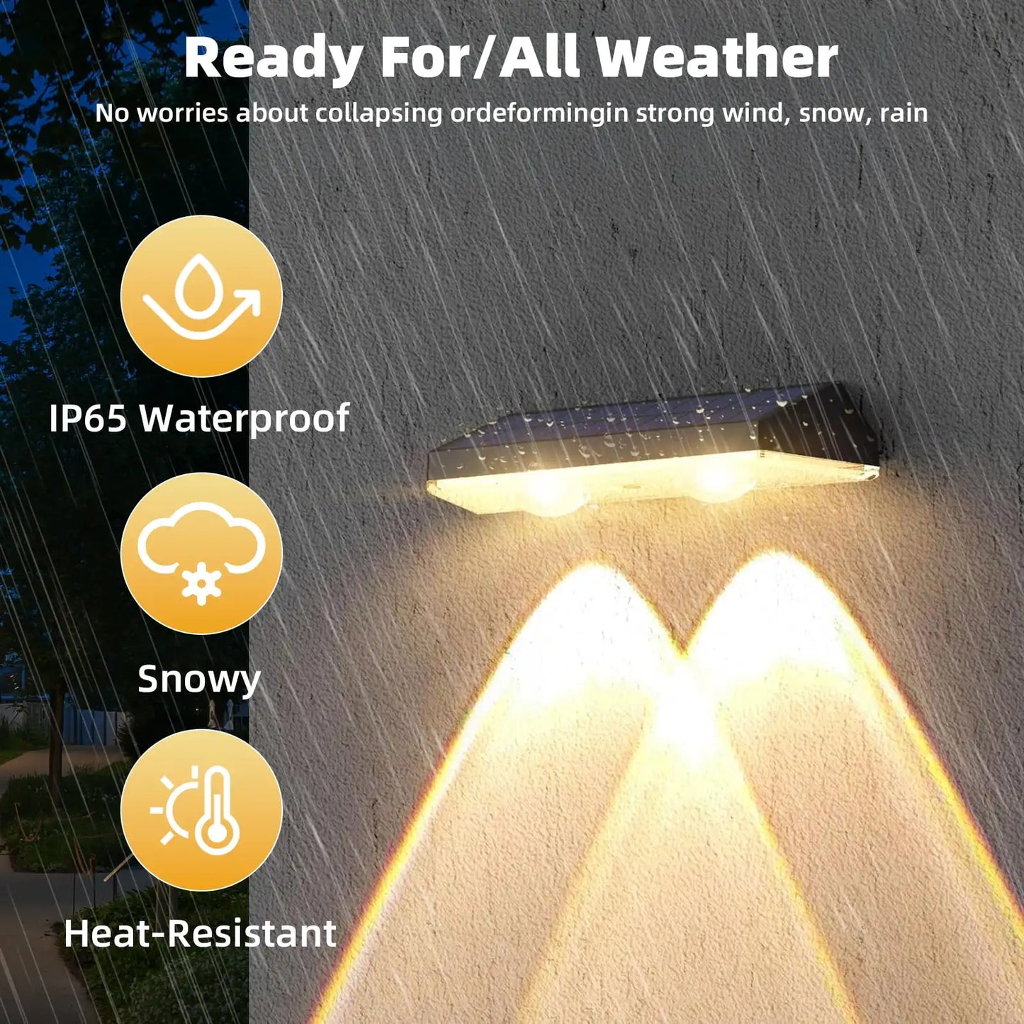 SZRSTH Solar Fence Lights Outdoor IP65 3Mode Lights 6 Pack