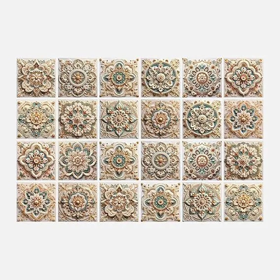 24 Piece Peel And Stick Tile Sticker Set For PVC Backsplash