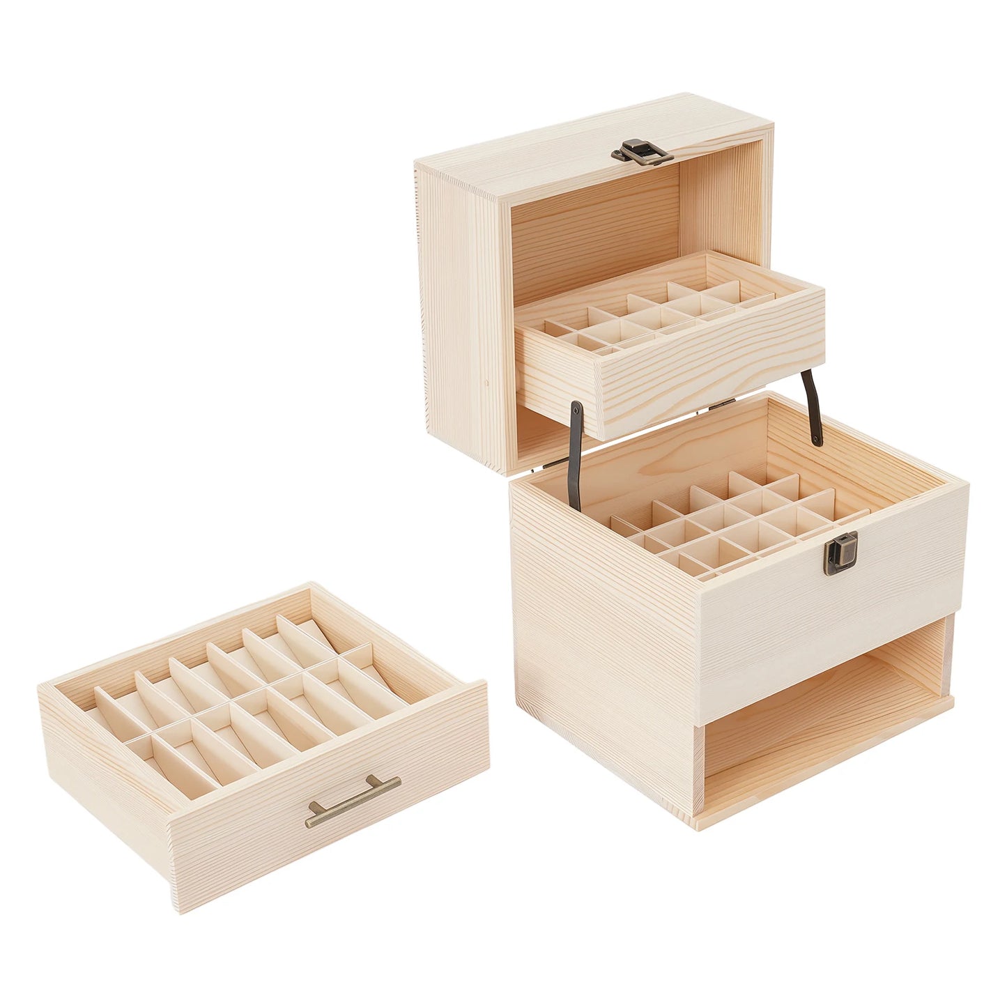 NONECN 3 Tier Wooden Essential Oil Storage Box Organizer