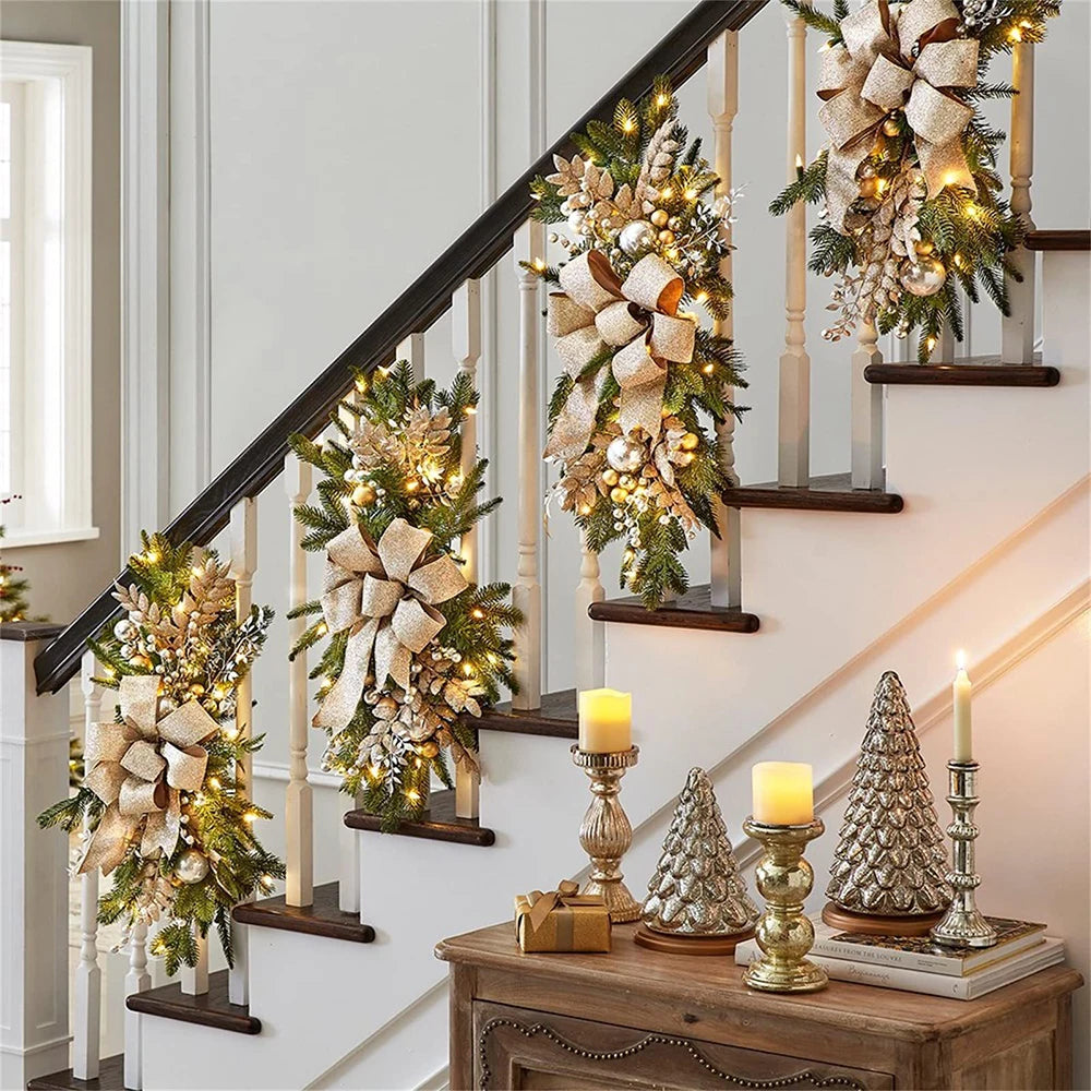 FZCSPEED Christmas Wreath for Front Door Christmas Collection Wreaths Artificial Festival Decor for Indoor Outdoor Wall Window