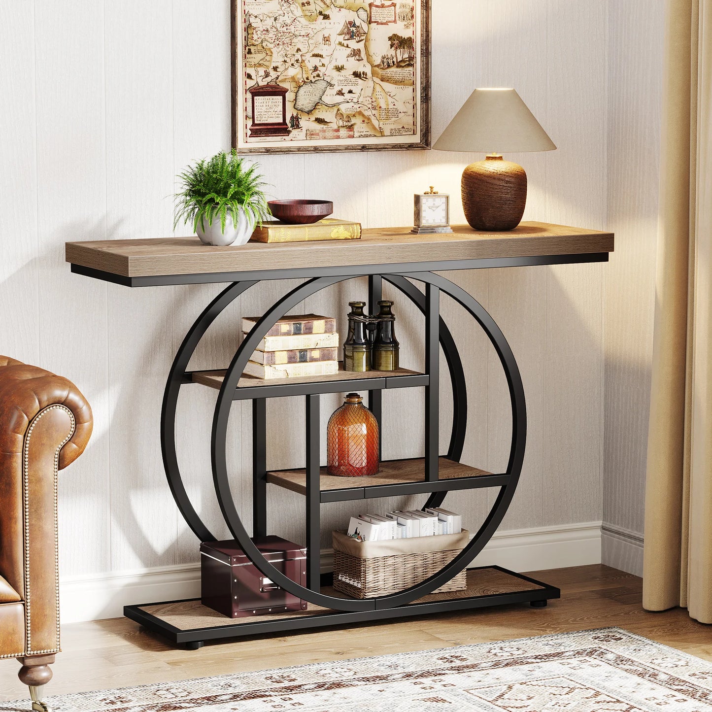 Console Table 4 Tier Entry 41.3 Inch Industrial Sofa Table