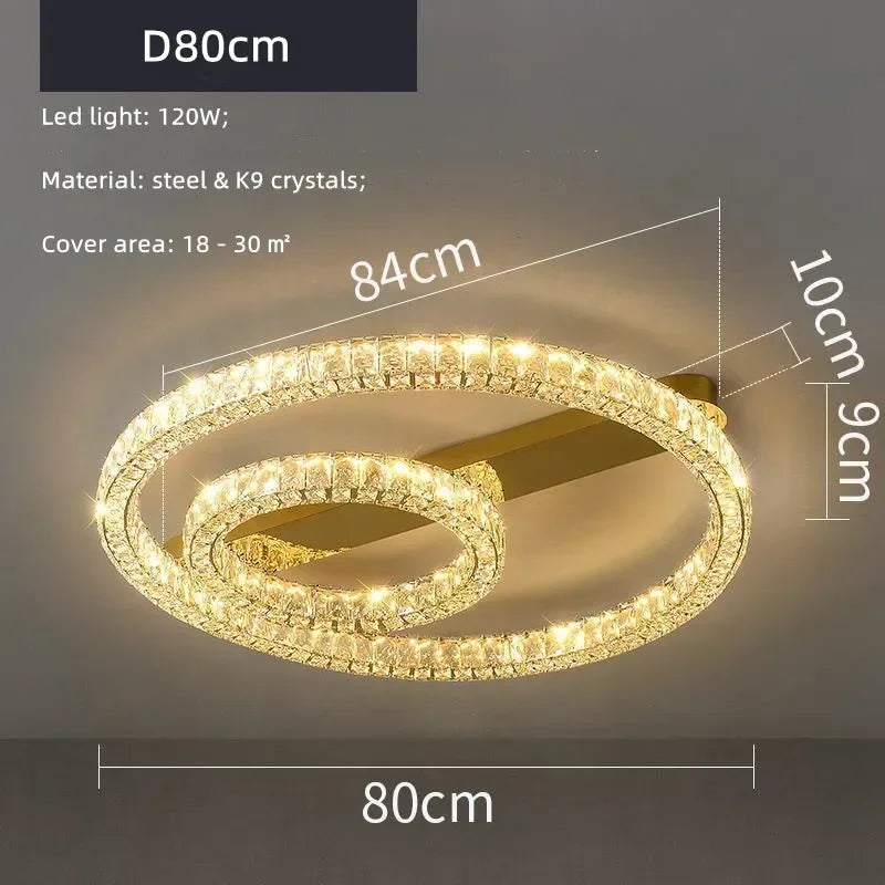 Modern Luxury Crystals Ceiling Lights Living Room Lustre Led Dimmable Chandelier Art Decor Led Ceiling Lamp Luminarias