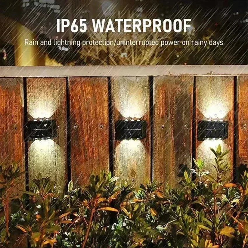 2/4/6 Led Solar Lights Outdoor Waterproof Atmosphere Up And Down Wall Lamp Solar Energy Lighting For Garden Yard Street Decor