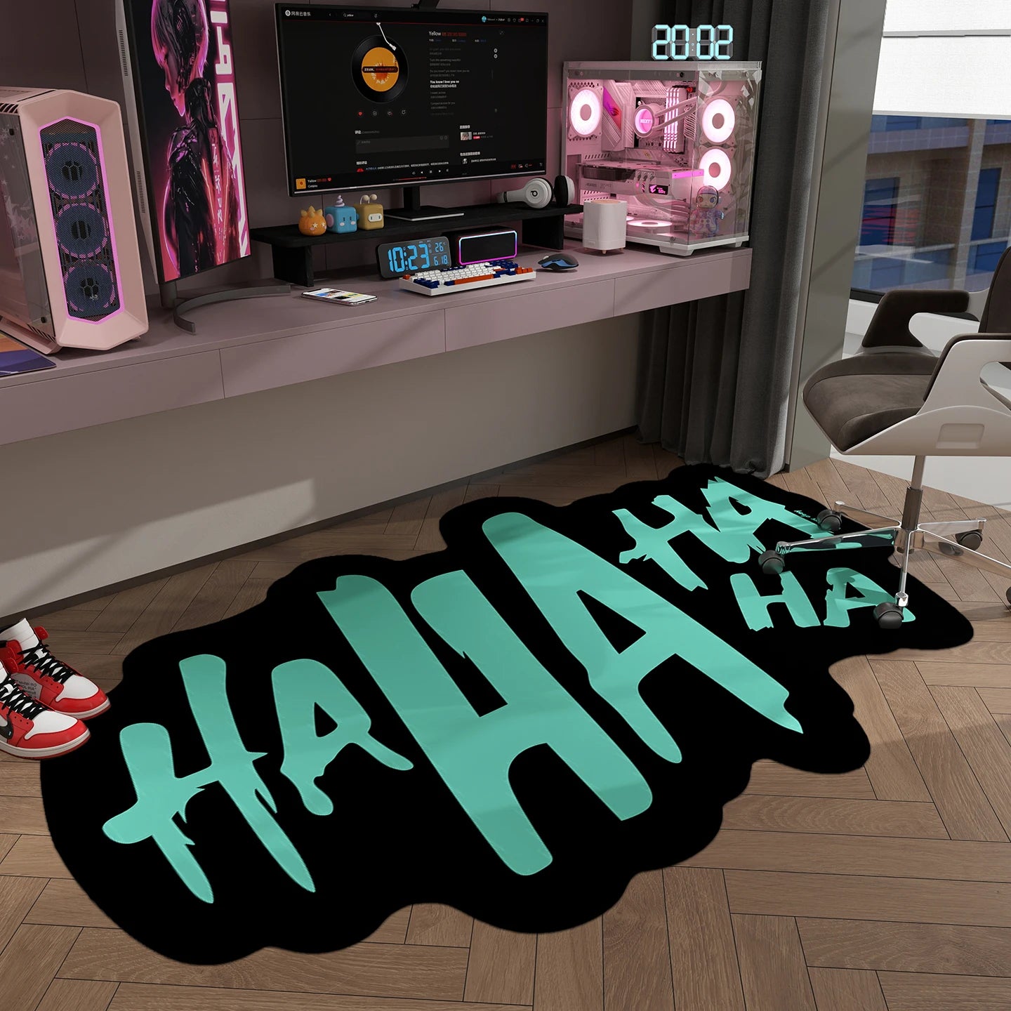 Creative Haha Rugs for Bedroom Irregular Shapes Living Room Decoration Carpet Washable E-sports Floor Mat Anti-slip Lounge Rug