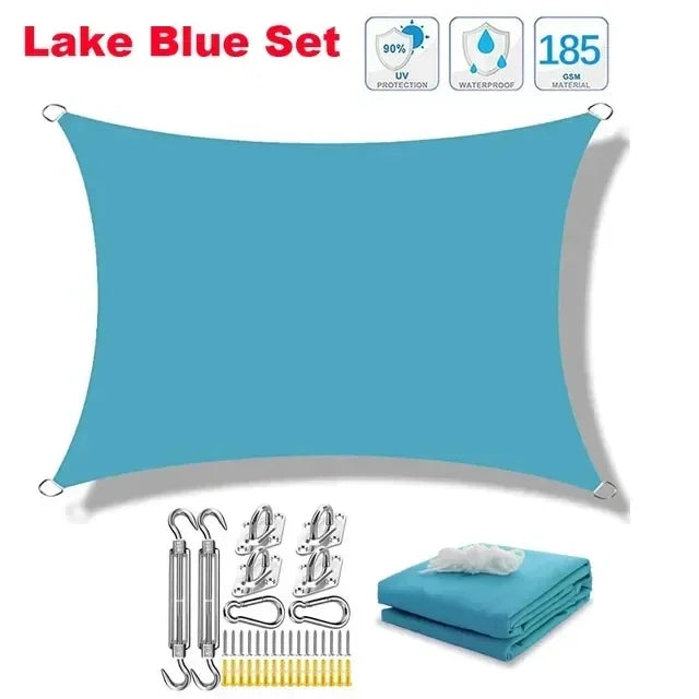 Outdoor Awnings Waterproof Sun Shade Sail Garden Canopi For Terrace Car Canvas Awning Rectangle Pool Sun-Shelter Sunshade Sail