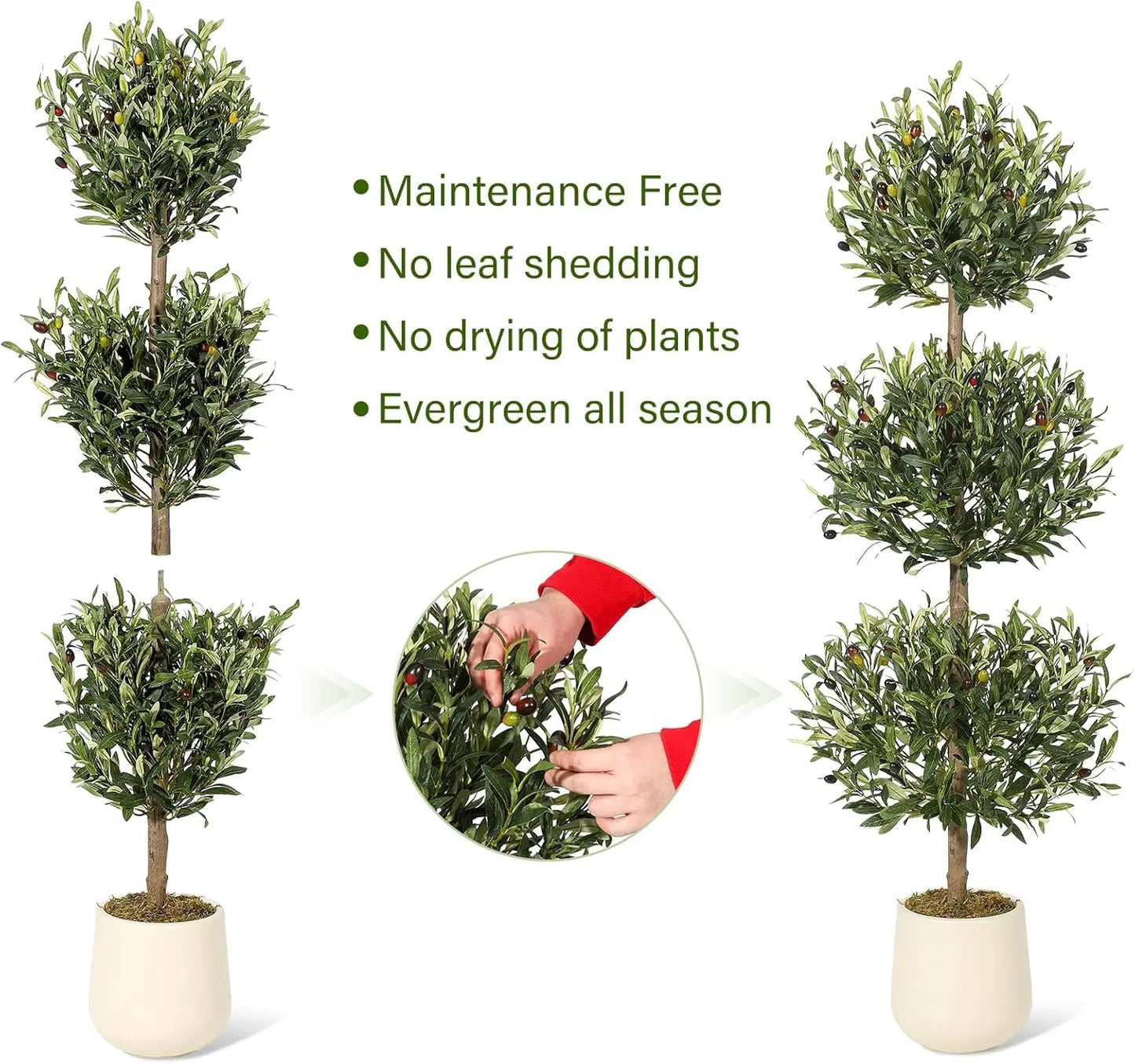 Studyset Olive Topiary Artificial Plant In Pot For Indoor Decor