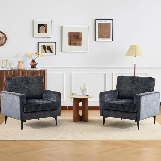 Oversized Chenille Accent Chair, Comfy Armchair for Living Room, Mid-Century Upholstered Reading Single Sofa Chair, Customized