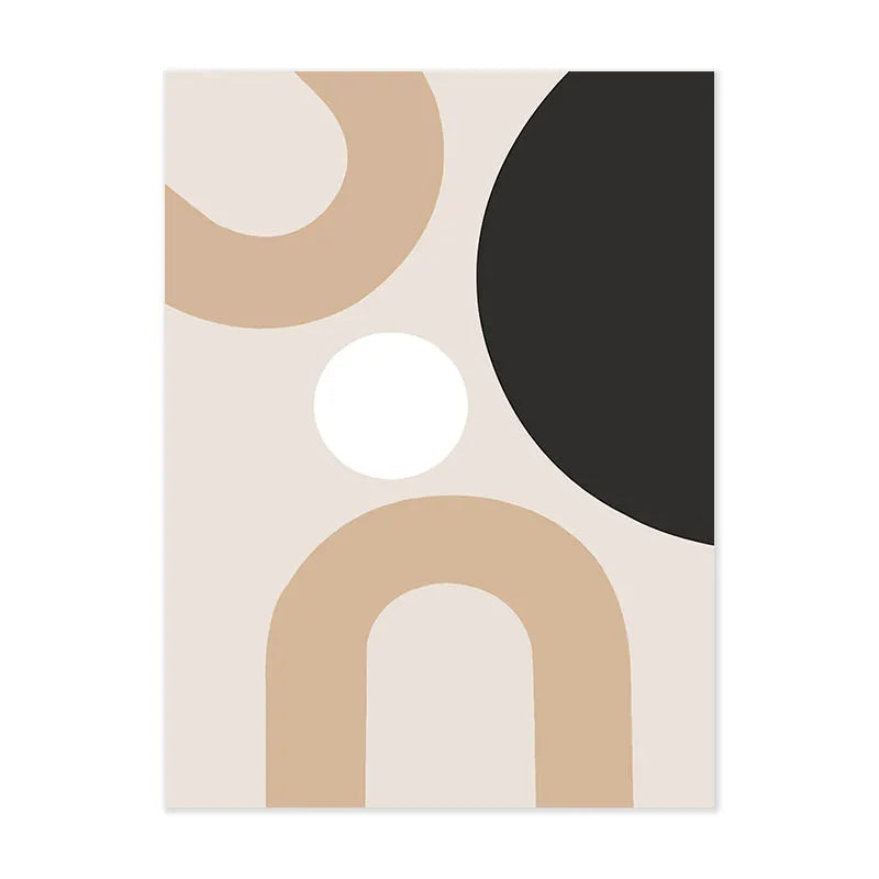Geometric Gallery Wall Frameless Modern Neutral Canvas Prints for Minimalist Home & Office Decoration