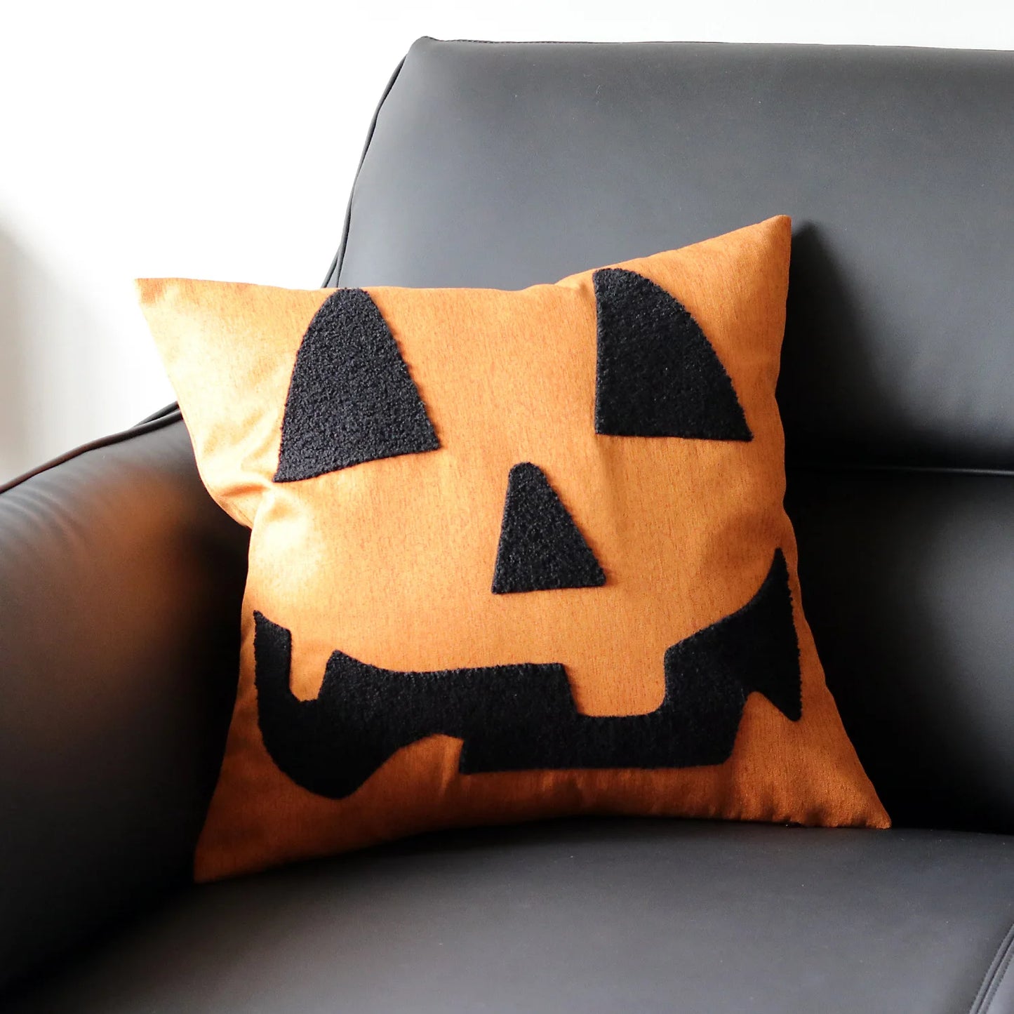 Halloween Tufted Throw Pillow Cover Thanksgiving Maple Pumpkin Square Cushion Cover for Home Living Room Party DIY Fall Decor