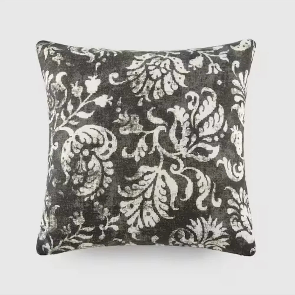 Antique Floral Natural Elegant Patterns Cotton 20 in. x 20 in. Decor Throw Pillow