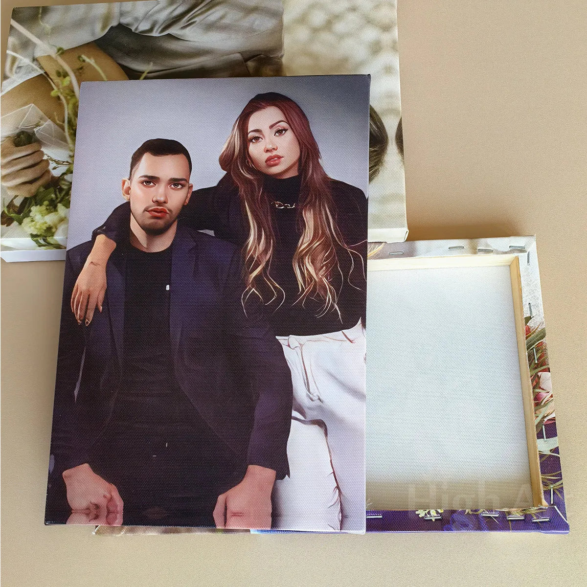 1Pcs Custom photo frame canvas painting /Transform Your Photo into Wall Art! Wood Framed Canvas Print - Personalized Home Decor