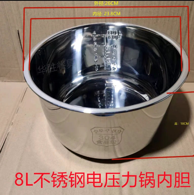 Stainless Steel 304 Nonstick Electric Pressure Cooker Liner For Rice Cooker