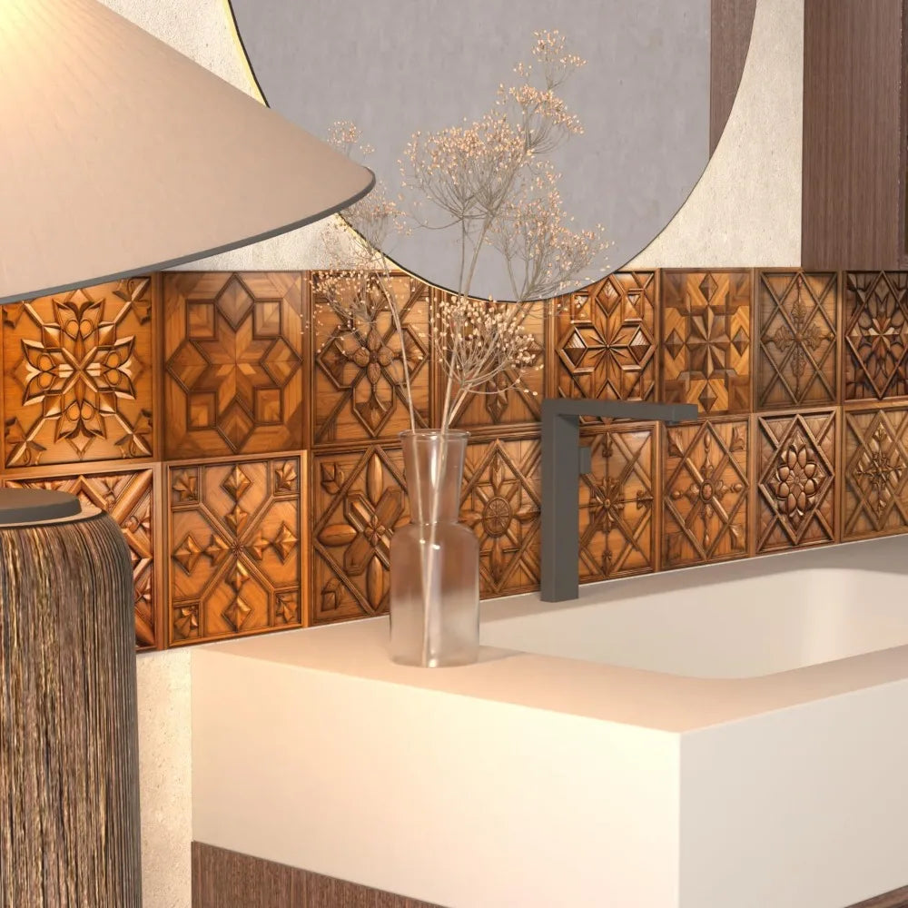 24 Piece Peel And Stick Tile Sticker Set For PVC Backsplash