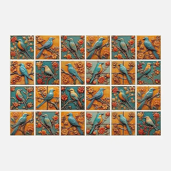 24 Piece Peel And Stick Tile Sticker Set For PVC Backsplash