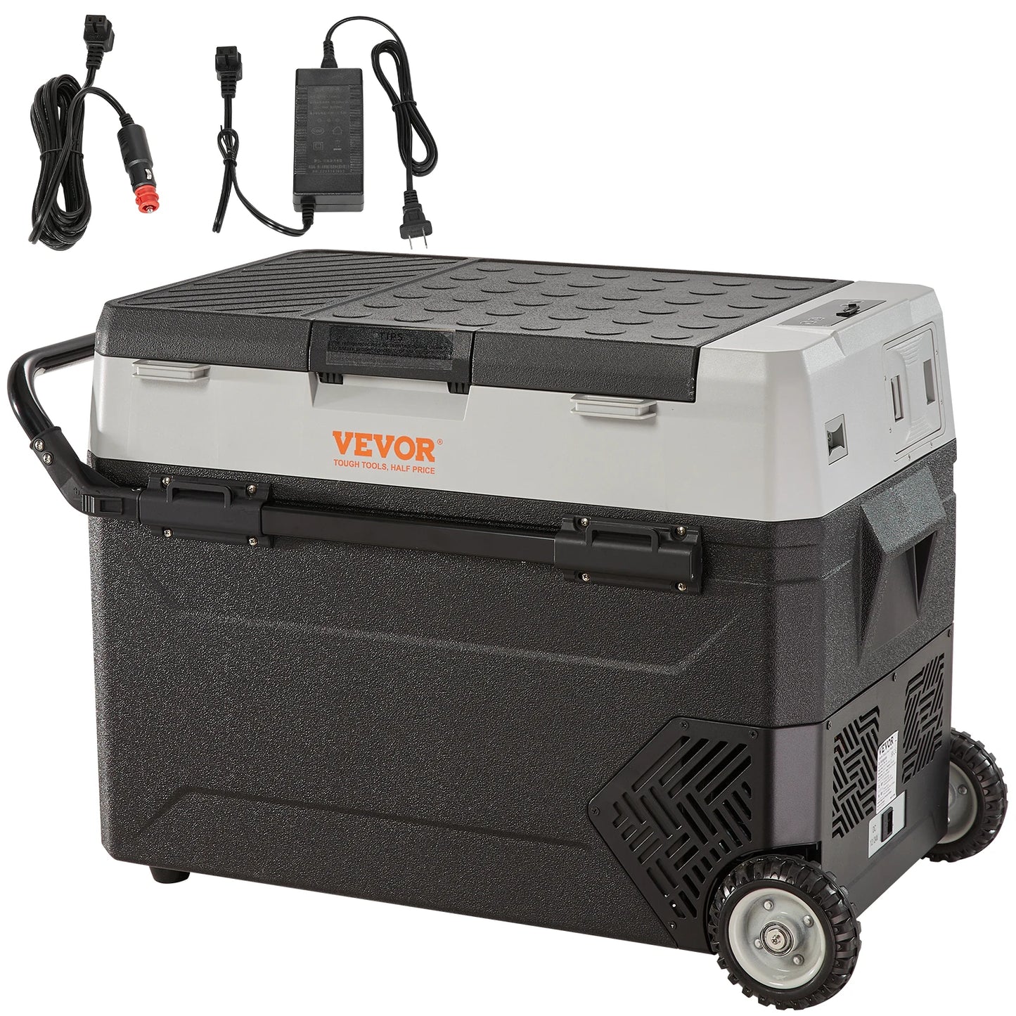 SucceBuy 35L/45L/55L Portable Foldable Handle Car Refrigerator with Wheel Compressor Freezer for Camping Picnics Car Home Traval