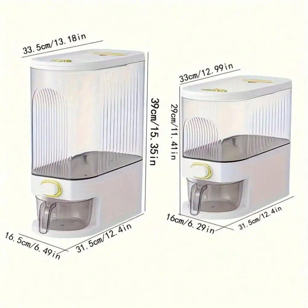 Rotating Rice Dispenser with Divider for Kitchen Organization