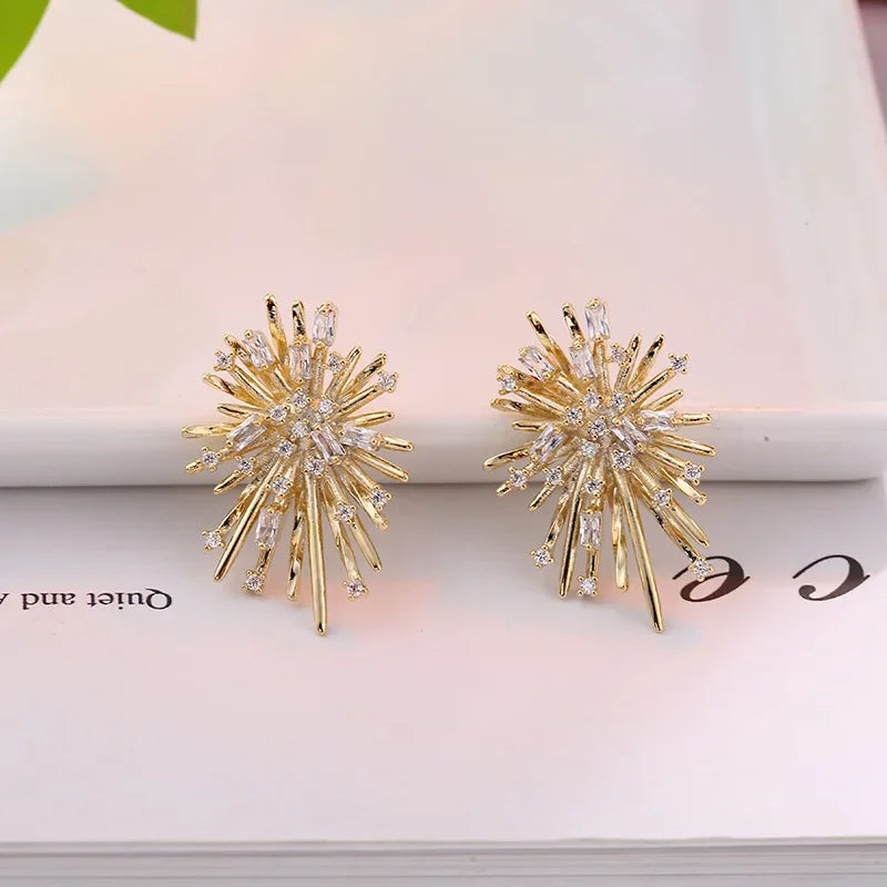 New Designer Kroean Fashion Grateful Earring for Women Trendy Cute S925 Silver Pin Stud Earring Wholesale Jewelry Gift