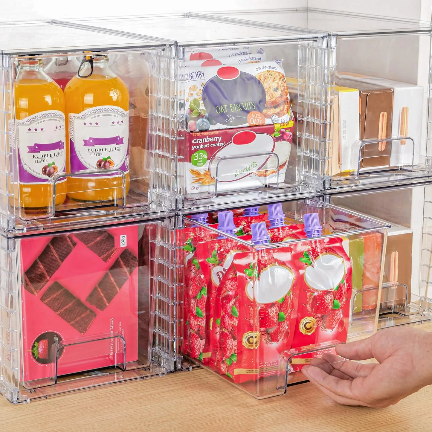 Acrylic Kitchen Cabinets Pantry Undersink Organizers and Storage Large Stackable Storage Drawers Plastic Bins Bathroom Closet