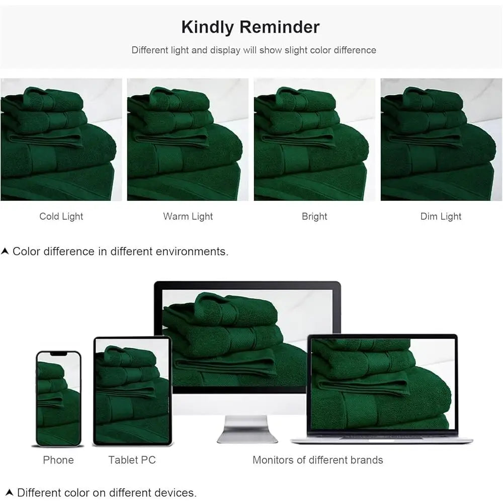 Luxury Turkish Cotton Six Piece Towel Set Quick Dry Towels
