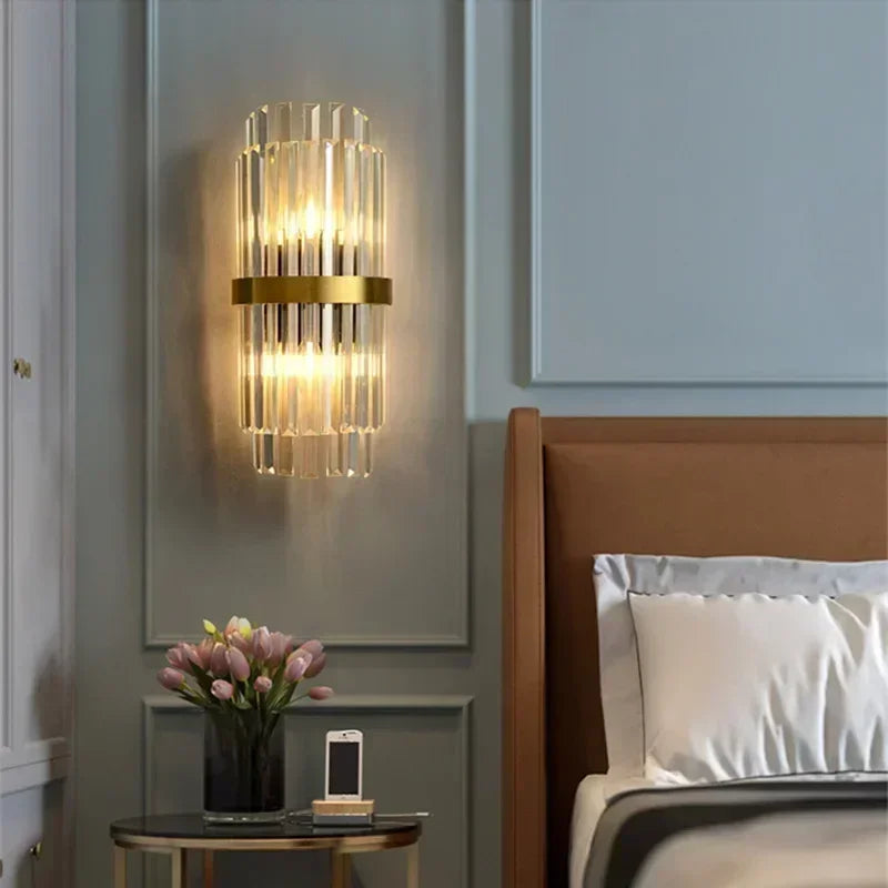 Modern LED Luxury Crystal Wall Lamps For Living Room Hall Foyer Hotel Indoor Home Art Decor Wall Sconces Gold Bedside Lights Wal