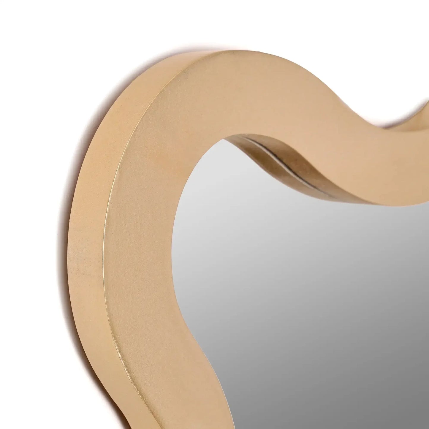 Luxury Gold Wavy Mirror｜Versatile Wall Mirror for Living Room & Bedroom, Easy Horizontal/Vertical Hanging