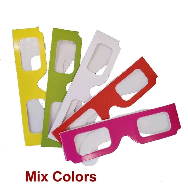 100pcs 3D Diffraction FireworksGlasses, Paper Prism Rave Glasses for Party Festival Concert Halloween Christmas New Year Eve