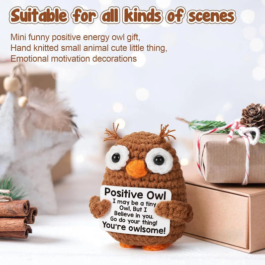 Positive Crochet Animals Christmas Birthday Gifts for Women Men Emotional Mom Dad Daughter Sister Friend Desk Home Fall Decor