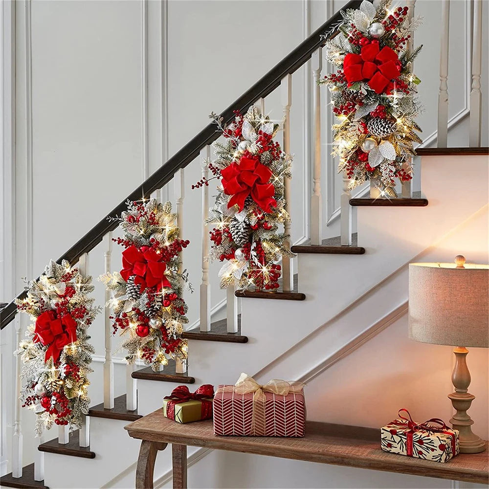 Christmas decorations, artificial flower vines, indoor and outdoor Christmas wall, front door, courtyard, and garage decorations