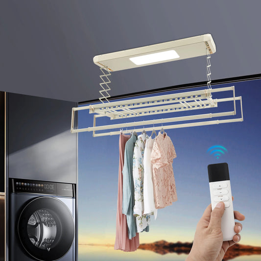 Bymaocar Retractable Electric Clothes Drying Rack With LED Light