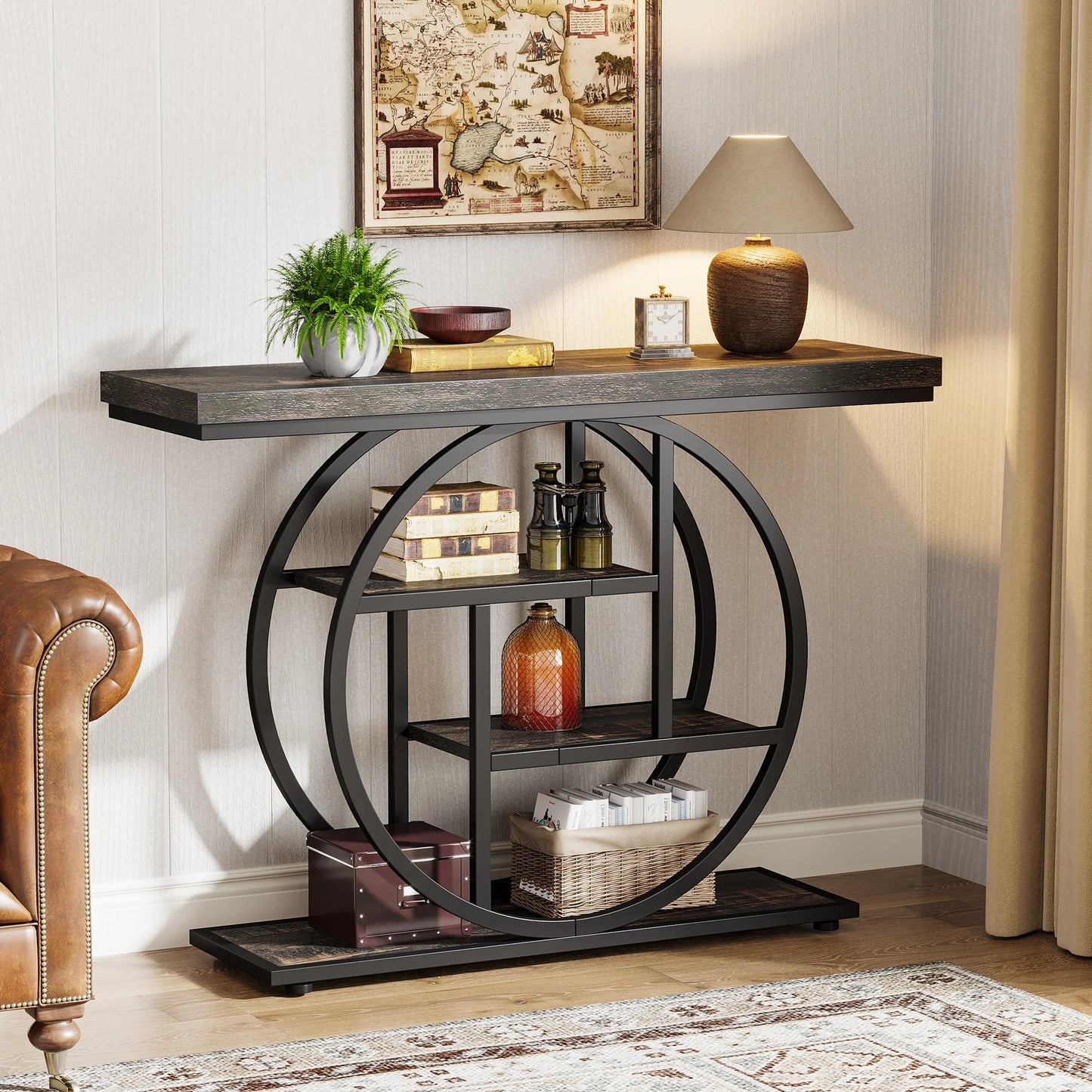 Console Table 4 Tier Entry 41.3 Inch Industrial Sofa Table