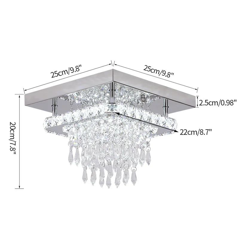Modern Led Chandelier K9 Crystal Ceiling Lamp Fixture Bedroom Living Dining Room Pendant Light Lustres Home Decor Plafonnier Lum
