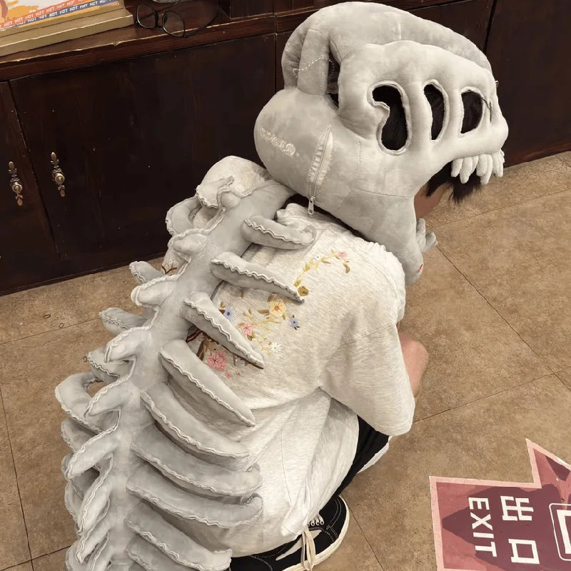 New Alien Skeleton Dinosaur Mask Funny Costume Headwear Horror 3D Dinosaur Skeleton Halloween Decor Party Dress up Accessories