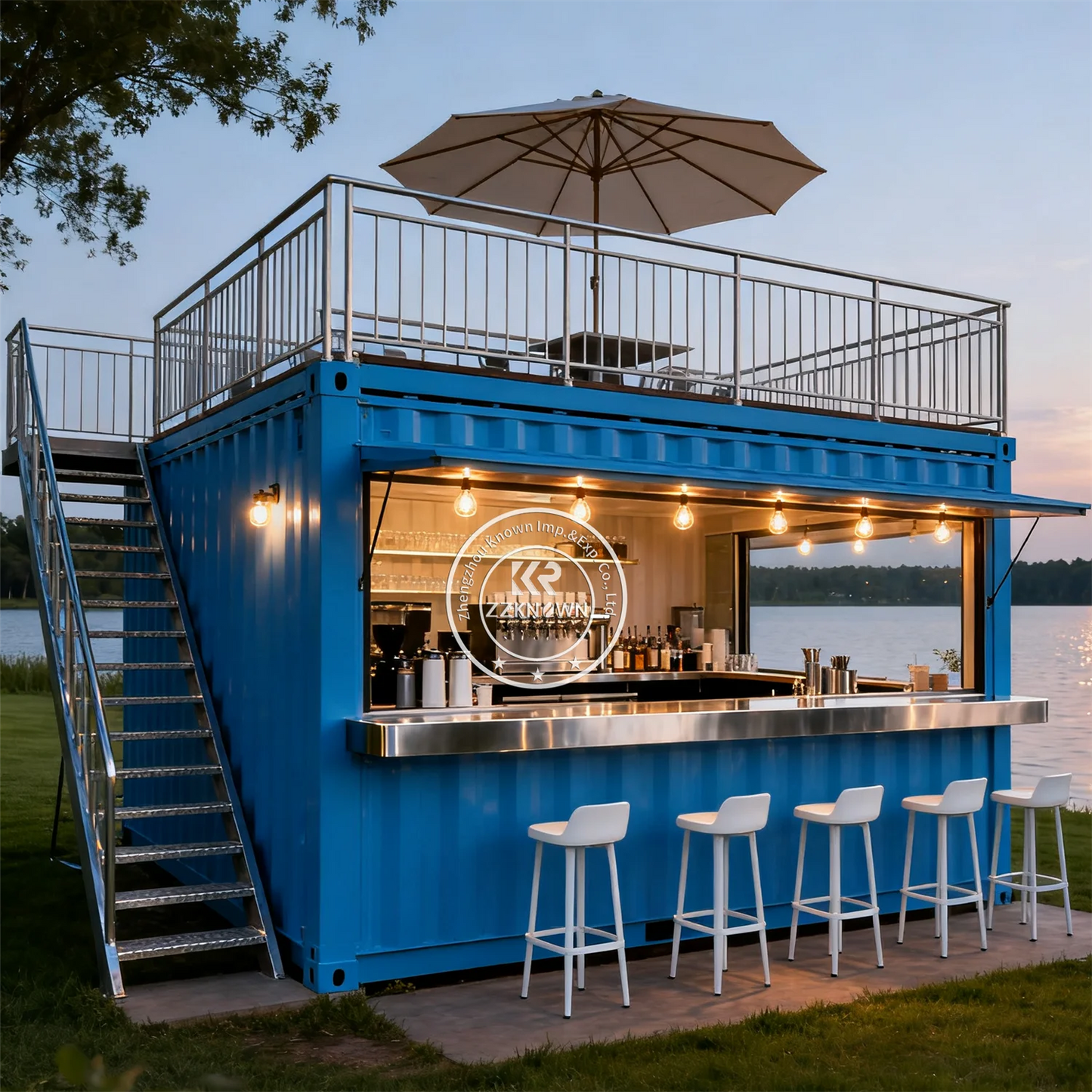 Luxury Mobile Dining Container Cafe Cart Kiosk Prefab Steel Frame House Shipping Commercial Container Restaurant For Sale