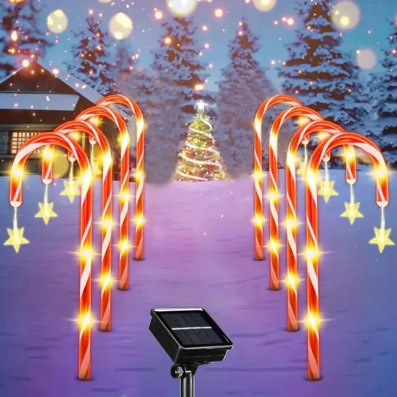 Solar Lawn Lights, Floor Mounted Lights, Christmas Decorations, Candy Cane Lights, Outdoor Garden One To Five Courtyard Lamp