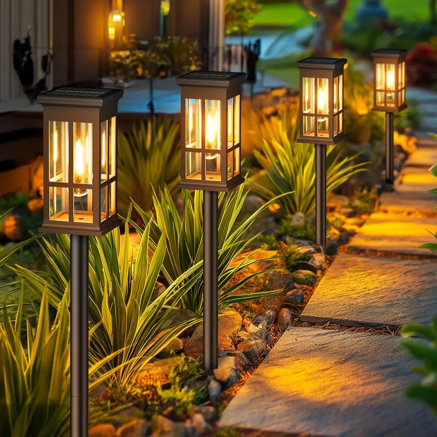 KPSTEK Solar Pathway Lights LED Outdoor Garden Lighting