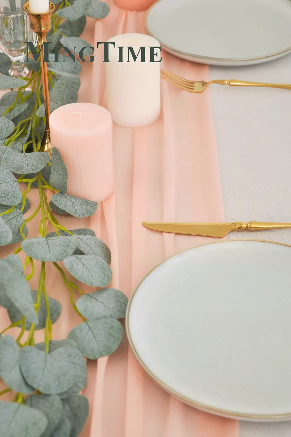 Table Runner Sheer Chiffon-like Boho Wedding Party Bridal Birthday Christmas Decorations Peach Khaki White Gold Green Color etc.