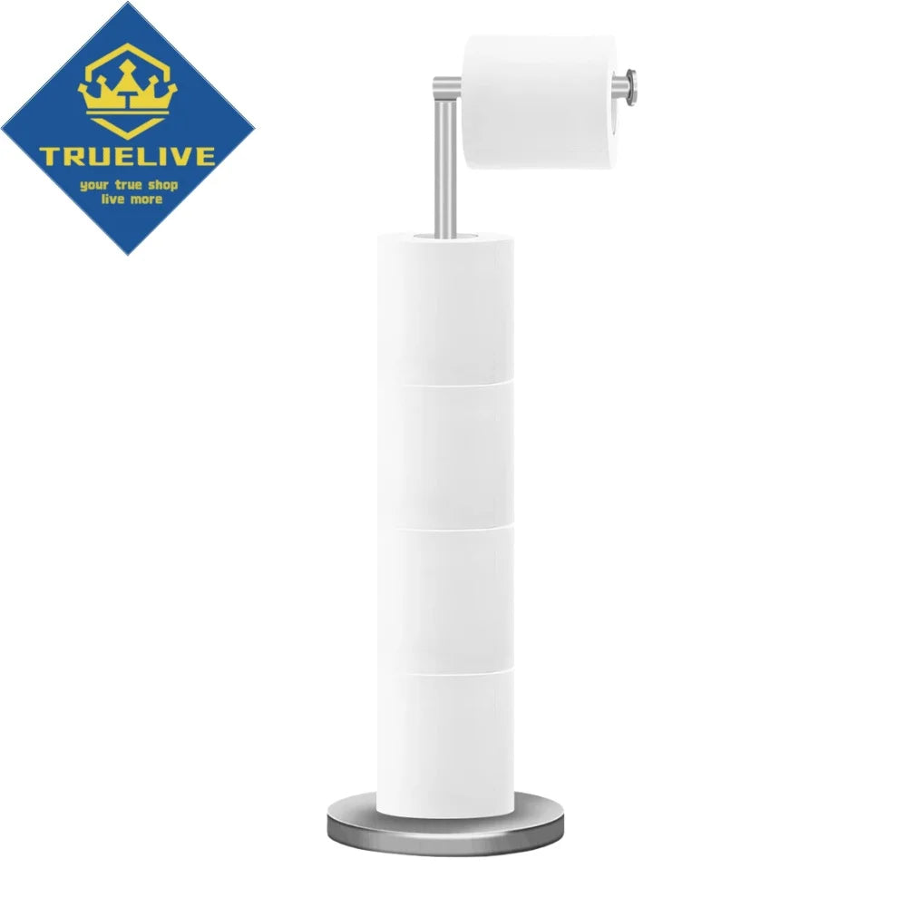 Paper Towel Holder Bathroom Stainless Steel Floor Mounted Toilet Paper Holder Single Pole Kitchen Floor Shelf Bathroom Fixtures
