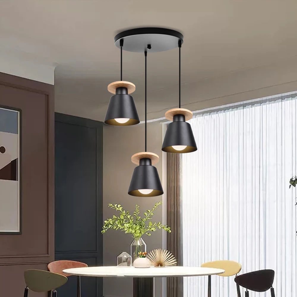 1/3 Heads Modern Living Room Pendant Lamp Art Decor Bar Pendant Light Simple Hanging Lampshade Luminaire for Home Lighting E27