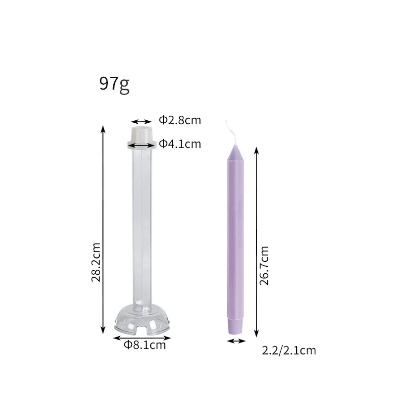 Hexagon Stripe Pole Acrylic Candle Mold Pointed Long Rod Making Set Geometry Candlestick Plastic Mould Home Party Art Decor Gift