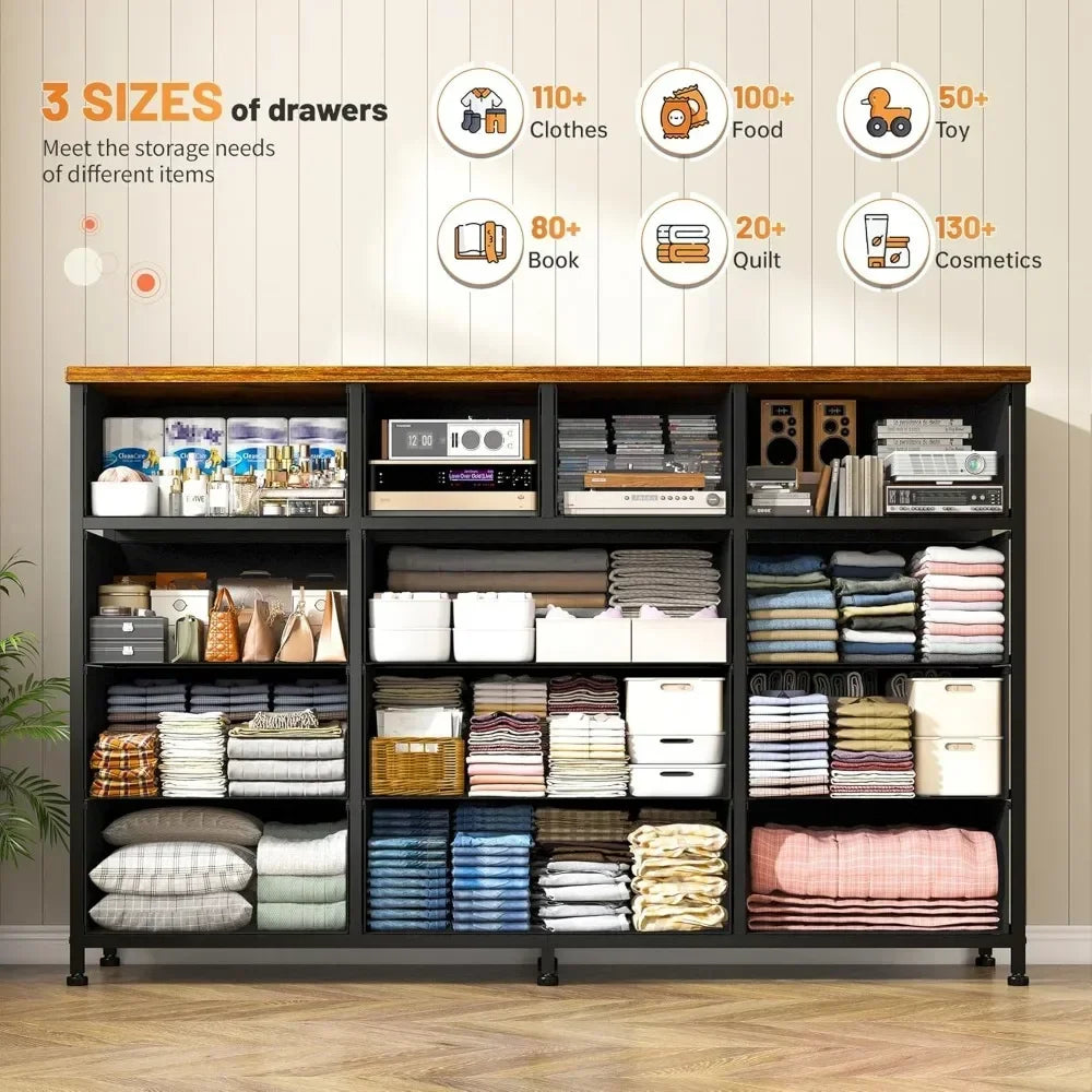 Bedroom Dresser With 13 Drawers Modern Storage Chest