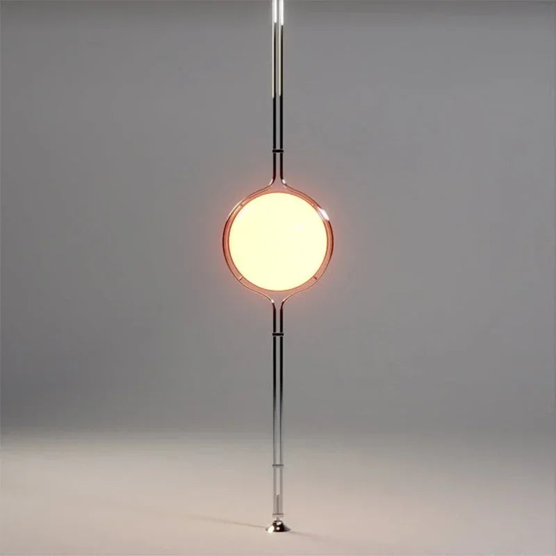 2026 Modern Creative Chrome Metal Floor Lamp White Acrylic Ball LED Standing Light for Living Room Hotel Room Sofa Art Decor