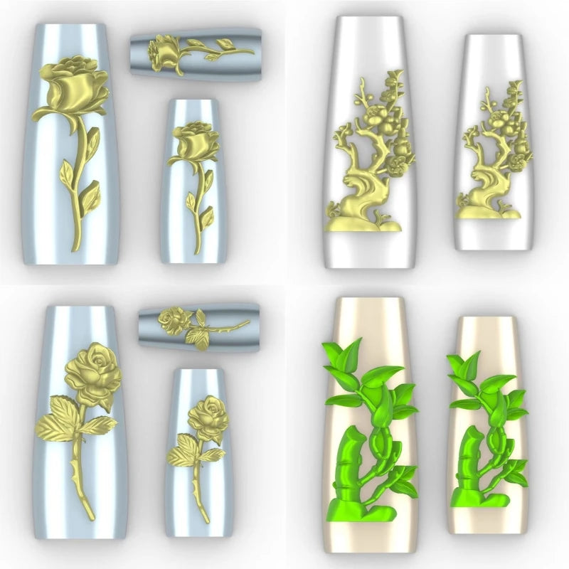 Butterfly- Embossing Silicone Mold Nail Art Carving Mold Suitable for Diy Nail Art Decor Supplies Nail Template Tool